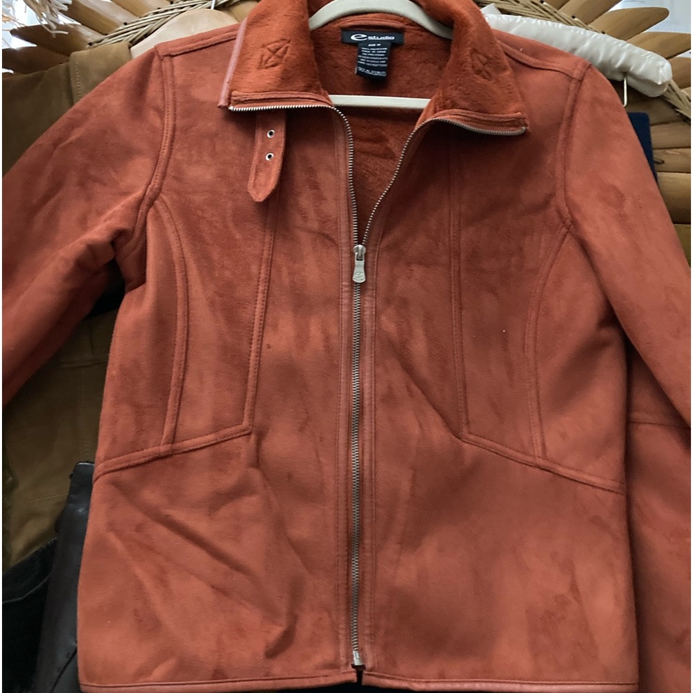 Never worn in pristine condition faux suede jacket